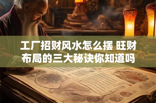 工厂招财风水怎么摆 旺财布局的三大秘诀你知道吗