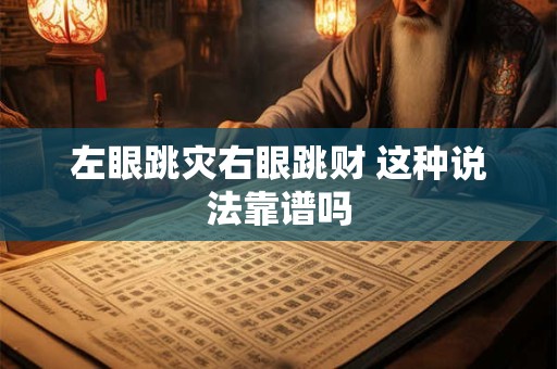 左眼跳灾右眼跳财 这种说法靠谱吗
