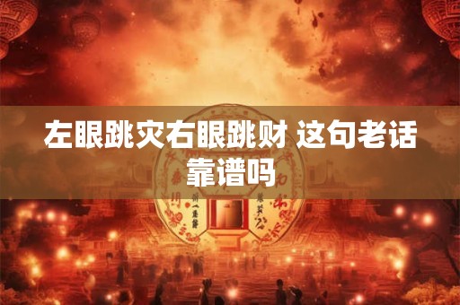 左眼跳灾右眼跳财 这句老话靠谱吗