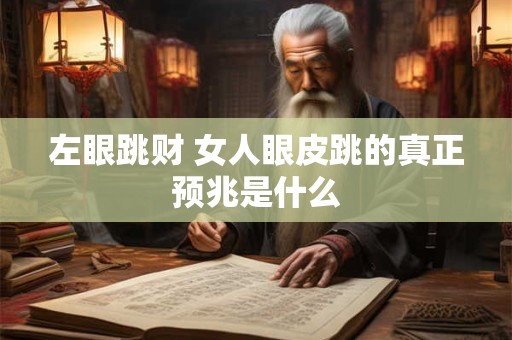 左眼跳财 女人眼皮跳的真正预兆是什么