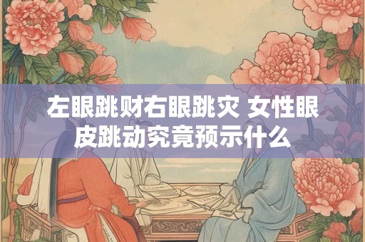 左眼跳财右眼跳灾 女性眼皮跳动究竟预示什么