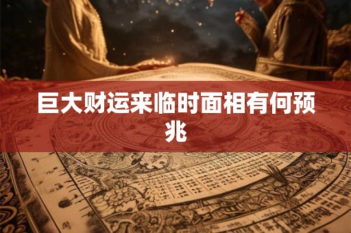巨大财运来临时面相有何预兆