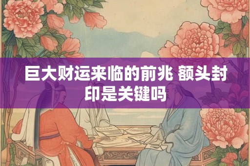巨大财运来临的前兆 额头封印是关键吗