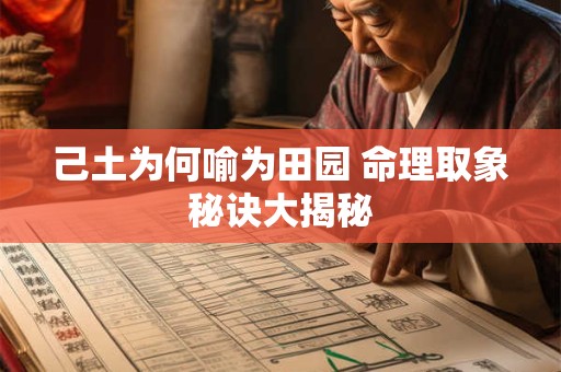 详细阅读:己土为何喻为田园 命理取象秘诀大揭秘 己土为何喻为田园 命理取象秘诀大揭秘