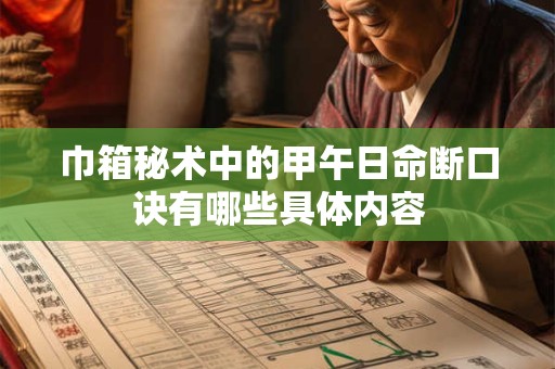 巾箱秘术中的甲午日命断口诀有哪些具体内容