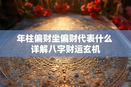年柱偏财坐偏财代表什么 详解八字财运玄机