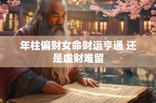 年柱偏财女命财运亨通 还是虚财难留