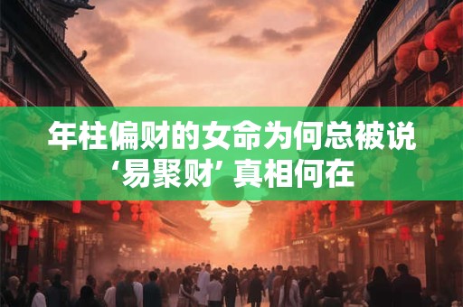 年柱偏财的女命为何总被说‘易聚财’ 真相何在