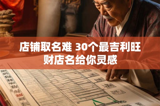 店铺取名难 30个最吉利旺财店名给你灵感
