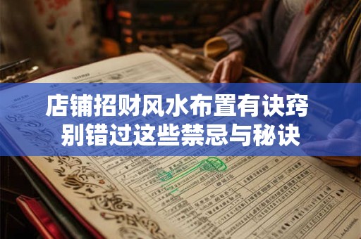 店铺招财风水布置有诀窍 别错过这些禁忌与秘诀