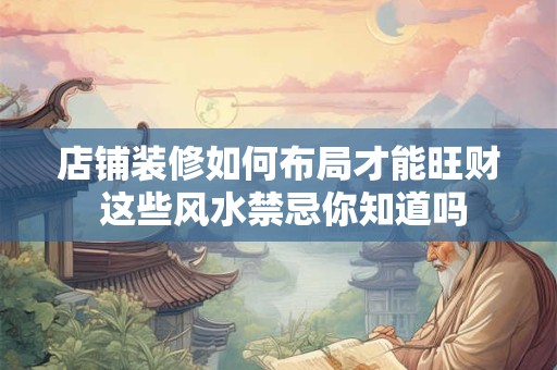 店铺装修如何布局才能旺财 这些风水禁忌你知道吗