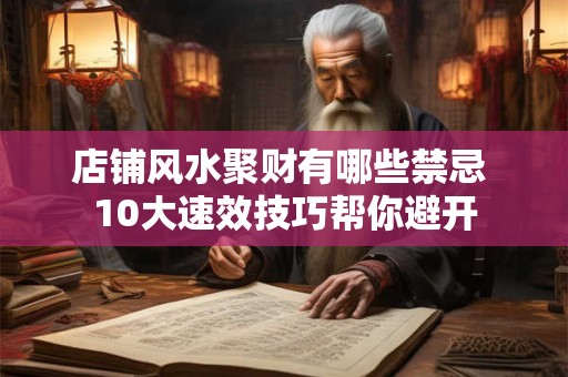 店铺风水聚财有哪些禁忌 10大速效技巧帮你避开