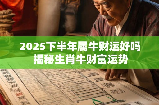 2025下半年属牛财运好吗 揭秘生肖牛财富运势