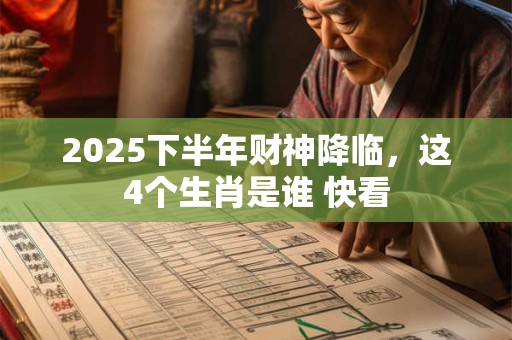 2025下半年财神降临，这4个生肖是谁 快看