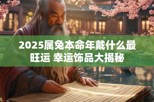 2025属兔本命年戴什么最旺运 幸运饰品大揭秘
