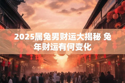 2025属兔男财运大揭秘 兔年财运有何变化