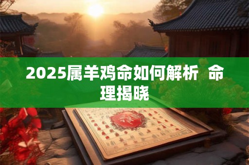 2025属羊鸡命如何解析  命理揭晓