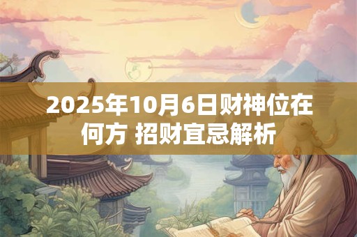 2025年10月6日财神位在何方 招财宜忌解析