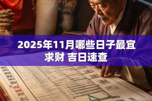 2025年11月哪些日子最宜求财 吉日速查