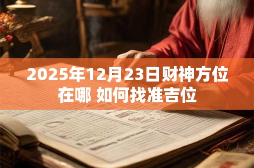 2025年12月23日财神方位在哪 如何找准吉位