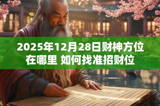 2025年12月28日财神方位在哪里 如何找准招财位