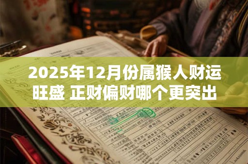 2025年12月份属猴人财运旺盛 正财偏财哪个更突出