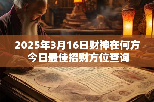 2025年3月16日财神在何方 今日最佳招财方位查询