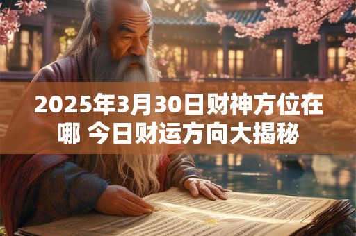 2025年3月30日财神方位在哪 今日财运方向大揭秘