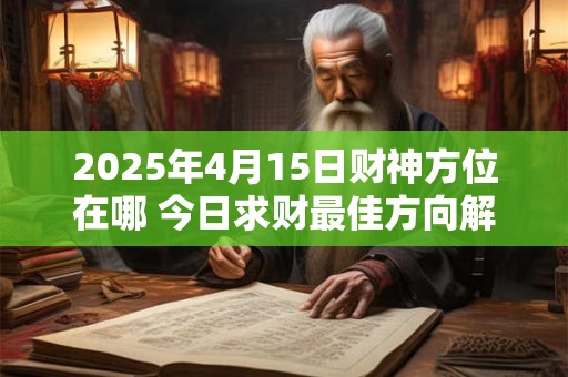 2026年4月15日财神方位在哪 今日求财最佳方向解析