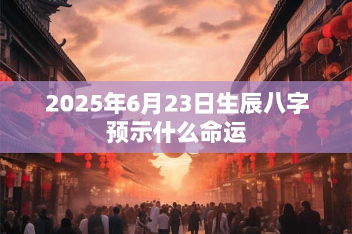 2025年6月23日生辰八字预示什么命运