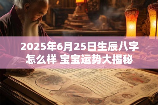 2025年6月25日生辰八字怎么样 宝宝运势大揭秘