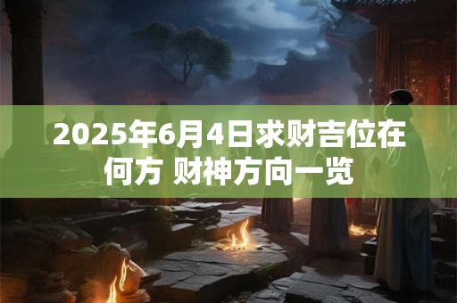 2025年6月4日求财吉位在何方 财神方向一览