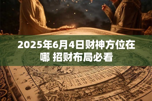 2025年6月4日财神方位在哪 招财布局必看