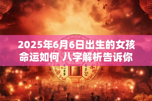 2025年6月6日出生的女孩命运如何 八字解析告诉你答案