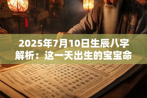 2025年7月10日生辰八字解析：这一天出生的宝宝命运怎样