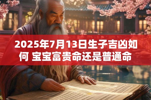 详细阅读:2025年7月13日生子吉凶如何 宝宝富贵命还是普通命 2025年7月13日生子吉凶如何 宝宝富贵命还是普通命