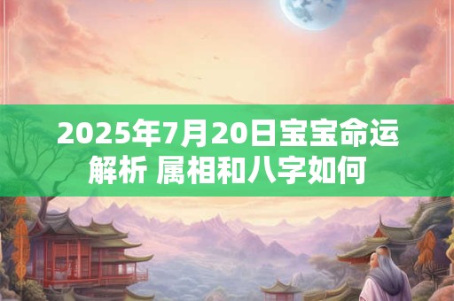 2025年7月20日宝宝命运解析 属相和八字如何