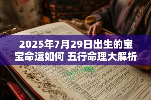 2025年7月29日出生的宝宝命运如何 五行命理大解析