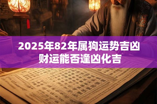 2025年82年属狗运势吉凶 财运能否逢凶化吉