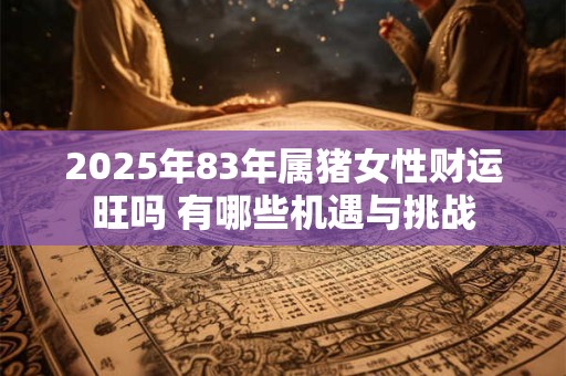 2025年83年属猪女性财运旺吗 有哪些机遇与挑战