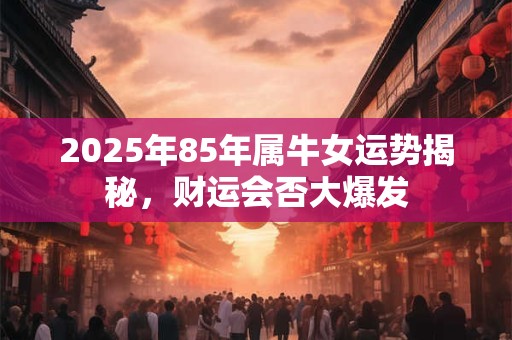 2025年85年属牛女运势揭秘，财运会否大爆发