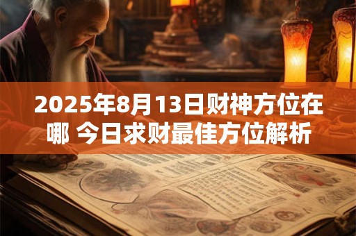 2025年8月13日财神方位在哪 今日求财最佳方位解析