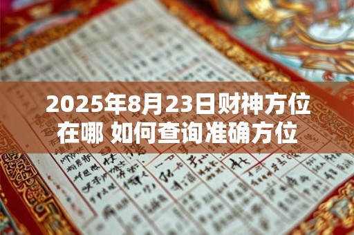 2025年8月23日财神方位在哪 如何查询准确方位