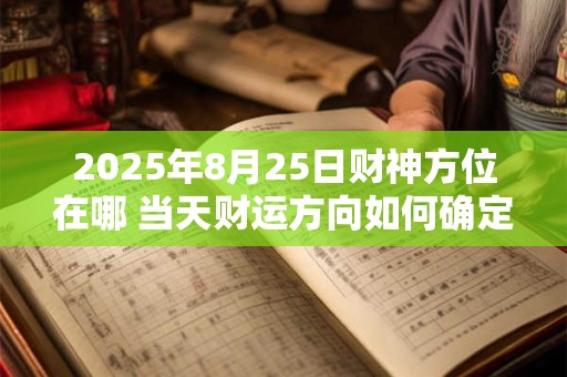 2025年8月25日财神方位在哪 当天财运方向如何确定