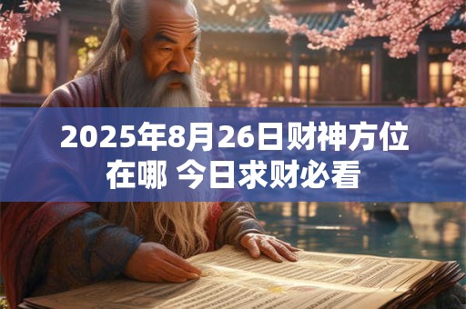 2025年8月26日财神方位在哪 今日求财必看