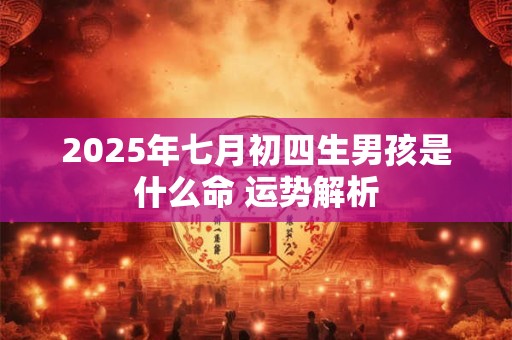 详细阅读:2025年七月初四生男孩是什么命 运势解析 2025年七月初四生男孩是什么命 运势解析