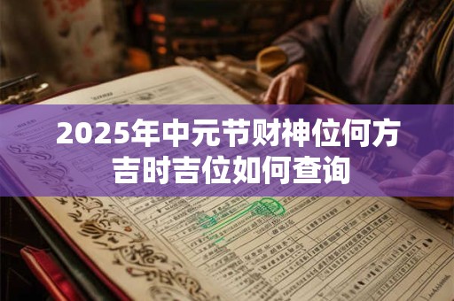 2025年中元节财神位何方 吉时吉位如何查询