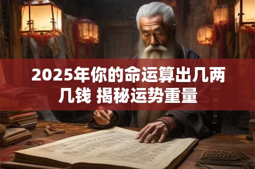 2025年你的命运算出几两几钱 揭秘运势重量