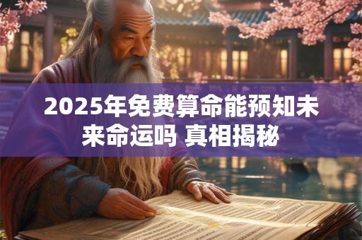 2025年免费算命能预知未来命运吗 真相揭秘