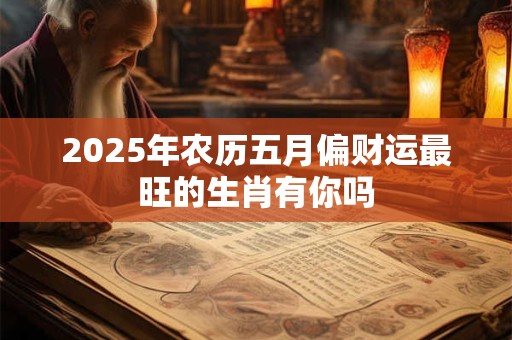 2025年农历五月偏财运最旺的生肖有你吗